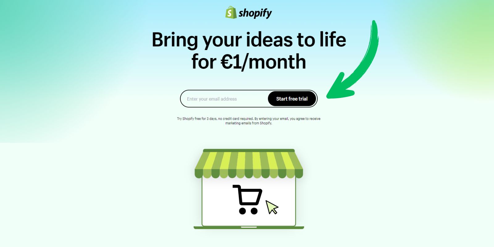 Shopify registracija